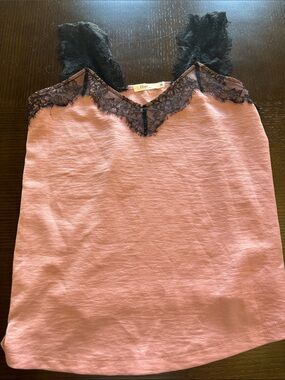 Pink Lace-Trim Cami Top